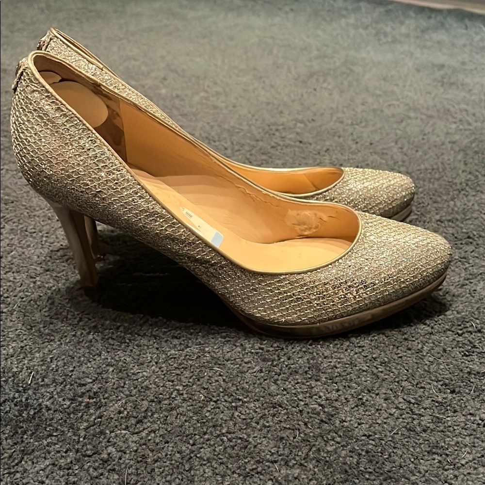 Ivanka Trump Shimmering Gold Heels